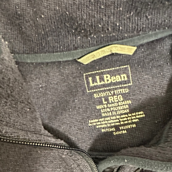 L.L. Bean Sweater Fleece Deep Blue Zip-Up Sweater Men’s size Large - Picture 2 of 7